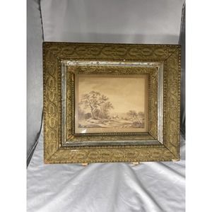 Antique watercolor landscape